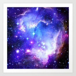 Galaxy Nebula Blue Art Print