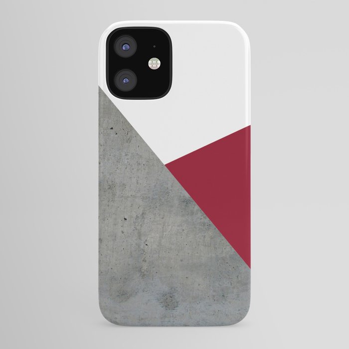 Concrete Burgundy Red White iPhone Case