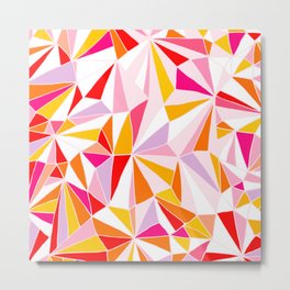 Crazy Geometry 2. Orange, Pink & Red Metal Print | Mid Century, Kids, Playful, Modern, Pink, Back To School, Geometric, Drawing, Red, Vibes 