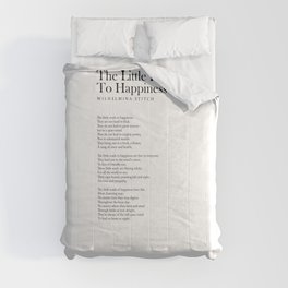 The Little Roads To Happiness - Wilhelmina Stitch Poem - Literature - Typography Print 1 Comforter