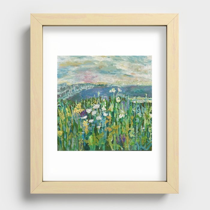 Wildflowers By The Lake  Recessed Framed Print
