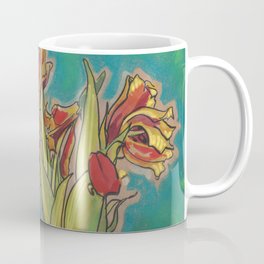 Tulips Sketch Dying Flowers Floral Pastel Coffee Mug
