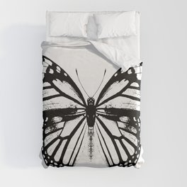 Monarch Butterfly | Vintage Butterfly | Black and White | Duvet Cover