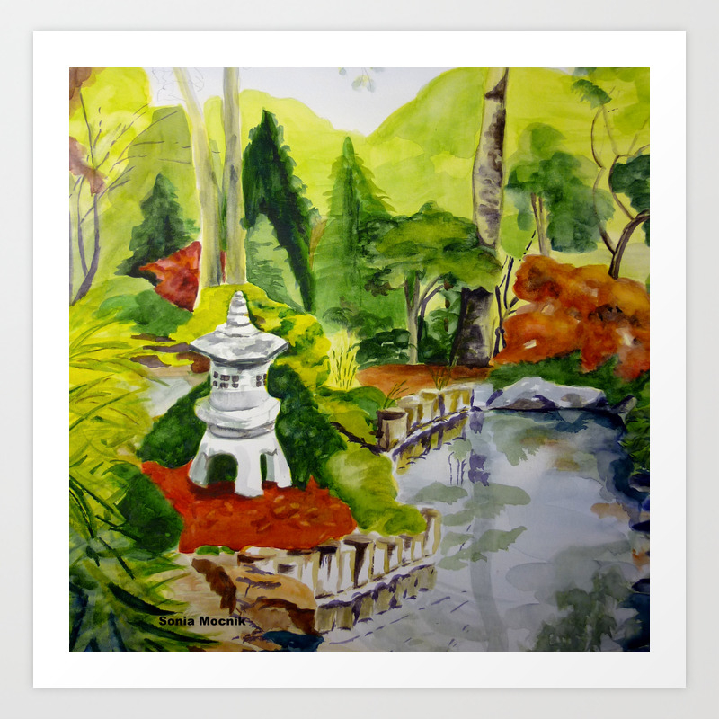 Japanese Garden Art Print By Soniamocnikartist Society6