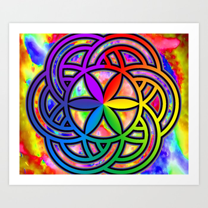 Download Rainbow Mandala Art Print by stenjusten | Society6