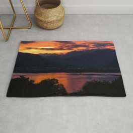 Locarno and Ascona at sunset Rug | Lake, Ruhe, Alpenblick, Abends, Nopeople, Evening, Alps, Lagomaggiore, Alpen, Mountains 