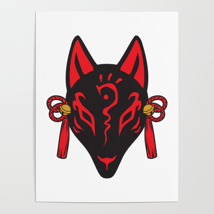 Fox Mask (Black) Poster