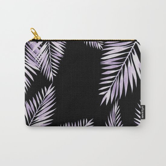 Watercolor tropical palm leaves purple Carry-All Pouch
