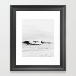 Minimalist Black and White Ocean Wave Photograph Framed Art Print