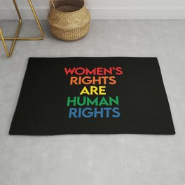 WOMEN'S RIGHTS ARE HUMAN RIGHTS Rug | Funny, Womensworldcup, Inspiration, Motivational, Womensbasketball, Womensname, Womenssoccer, Quote, Rights, Celebrate 
