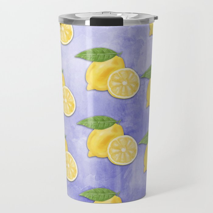 Lemon WaterColor paper pattern 1 Travel Mug