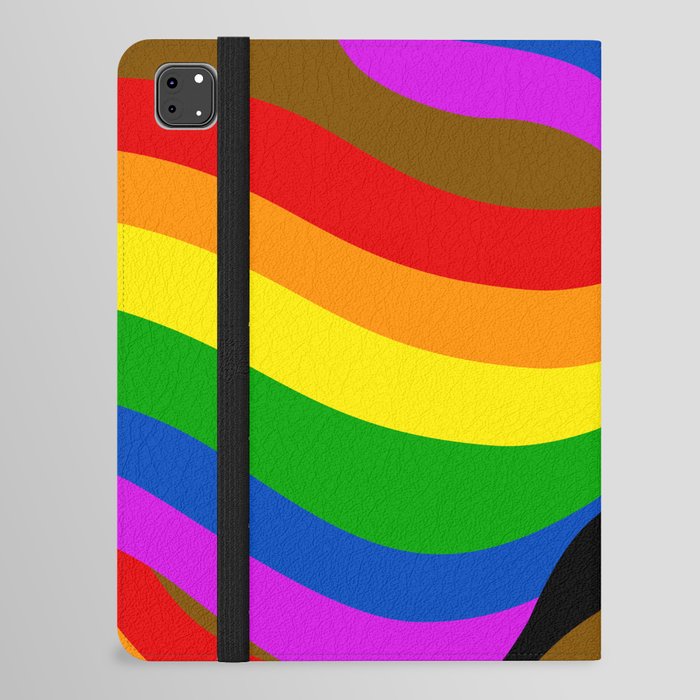 PRIDE Rainbow Flag POC Swirls iPad Folio Case