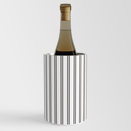 Black and White Narrow Vintage Provincial French Chateau Ticking Stripe Wine Chiller