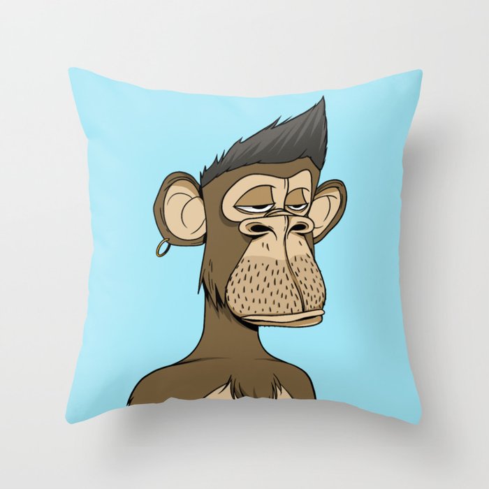 Bored Ape #6722 Throw Pillow