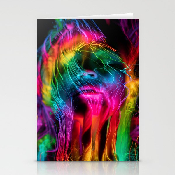 A Colorful Face Glowing Stationery Cards
