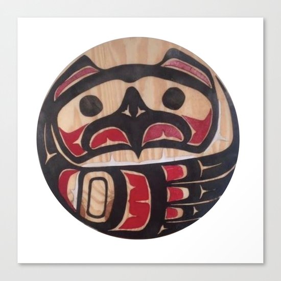 American Native Art Cut In Wood No. 5 Canvas Print