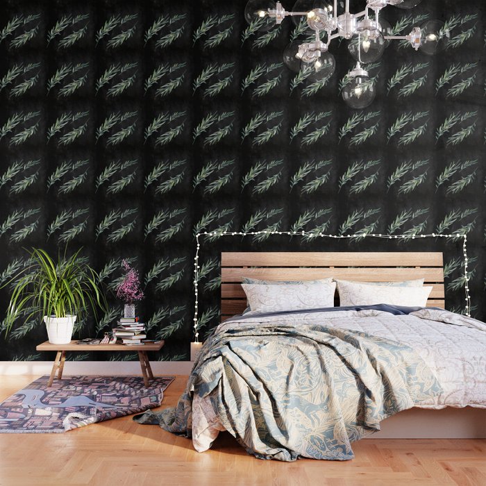 Eucalyptus leaves on chalkboard Wallpaper