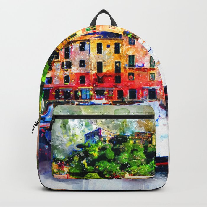 Watercolor painting pier Backpack