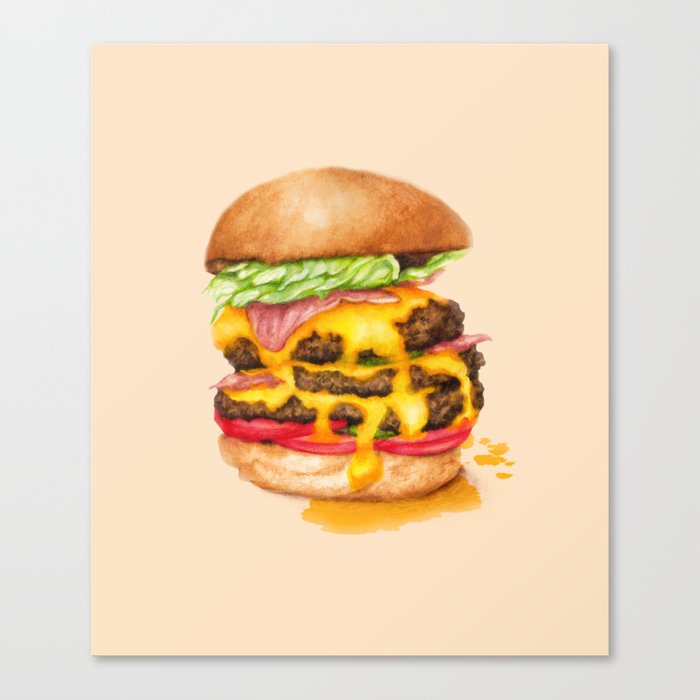 Juicy Cheeseburger Canvas Print