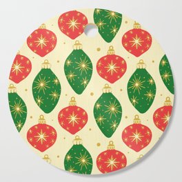 Vintage Christmas Ornaments Baubles Red Green Cutting Board