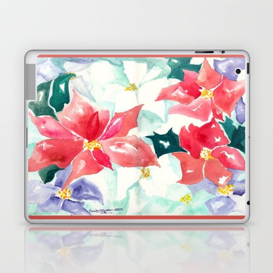 Poinsettia Cheer Laptop & iPad Skin