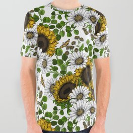 Sunflowers and daisies, summer garden 3 All Over Graphic Tee