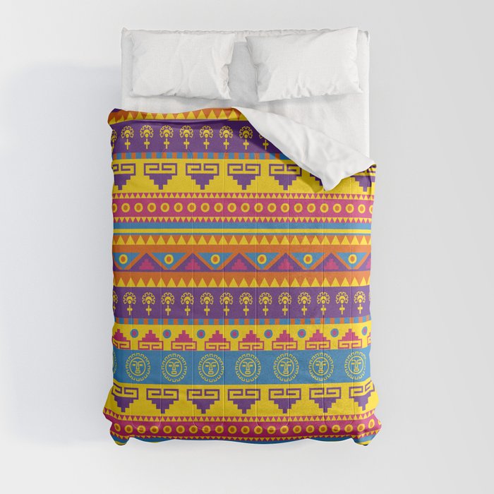 vivid mexican pattern Comforter