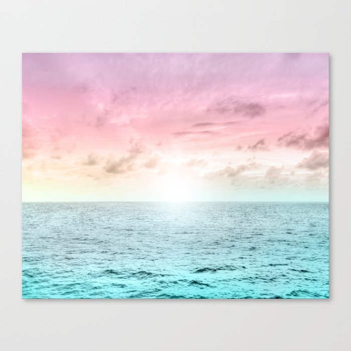 Pastel Beach Sunset Canvas Print
