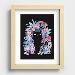 Popoki (Pastel Black Velvet) Recessed Framed Print