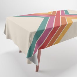 Mahana - Classic 70s Style Retro Stripes Star Tablecloth
