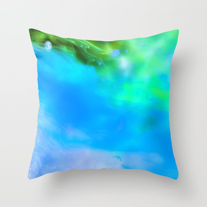 Misty Paint Ocean Ink Fluid Throw Pillow