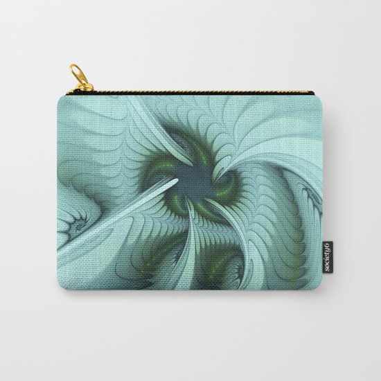Green Lights in a blue Fantasy Fractal Carry-All Pouch