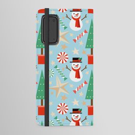 Christmas Pattern Snowman Tree Candy Android Wallet Case