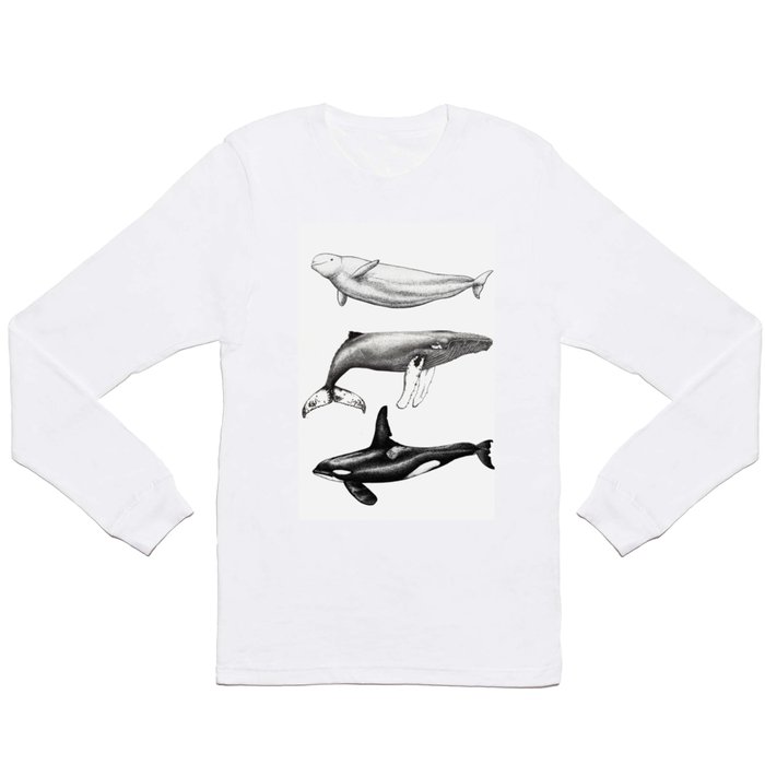 Beluga, humpback whale and orca killer whale Long Sleeve T Shirt
