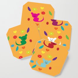 Cat and Flowers Design Coaster