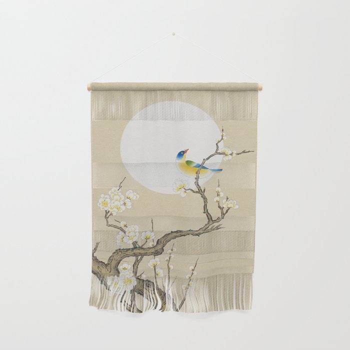 Plum blossoms, bird and the moon Type A (Minhwa: Korean traditional/folk art) Wall Hanging