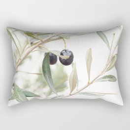 Olive Tree Branches Photo | Botanical Green Leaves in Europe Art Print | Mediterranean Soft Color Travel Photography Rectangular Pillow