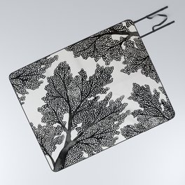 Sea Fan Coral – Black Picnic Blanket