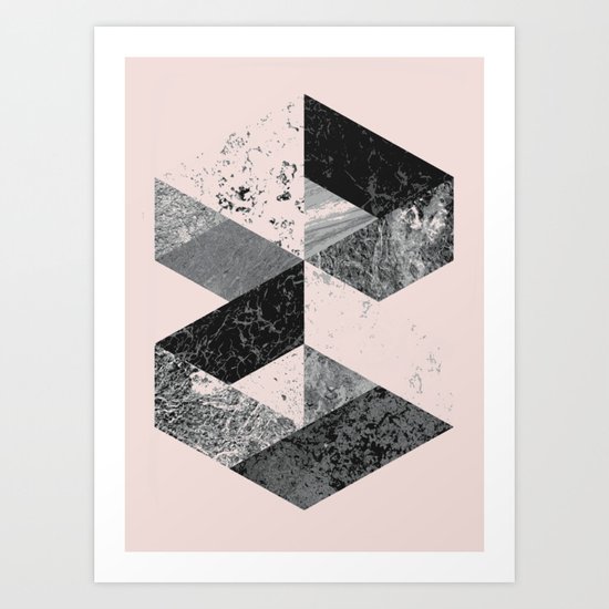 Geometric modern abstract wall art print Art Print