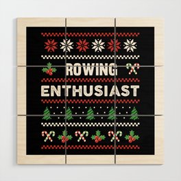 Rowing Enthusiast Ugly Christmas Sweater Gift Wood Wall Art