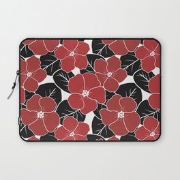 Red African Violets with black leaves on white background Laptop Sleeve