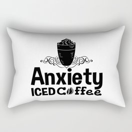 Mental Health Anxiety Iced Coffee Awareness Anxie Rectangular Pillow