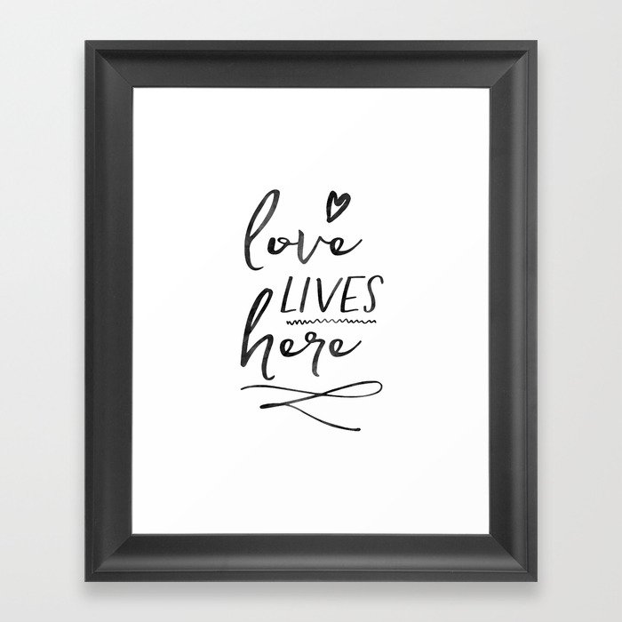 Love Lives Here Framed Wooden Sign Farmhouse Style Rustic