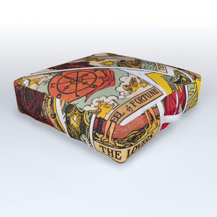 Tarot Card "The Lovers" Outdoor Floor Cushion