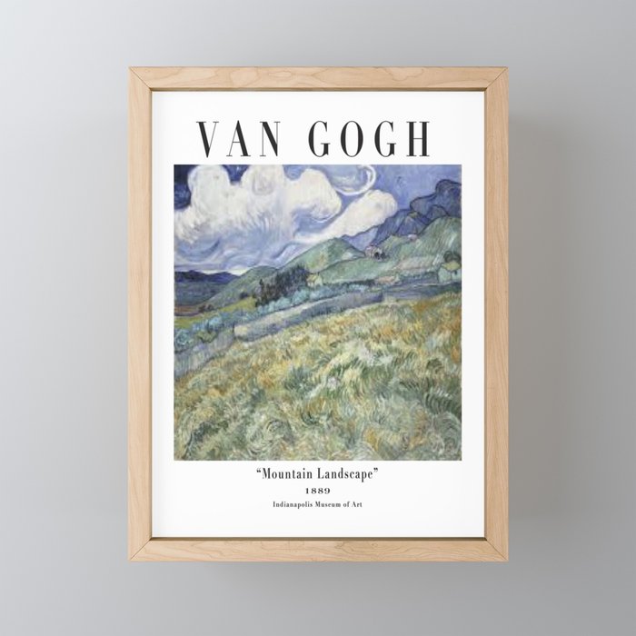 Mountain Landscape- by Vincent Van Gogh Framed Mini Art Print
