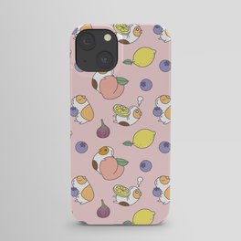 Guinea pig and fruits pattern iPhone Case