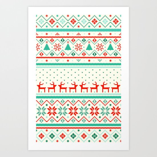 Festive Fair Isle Art Print