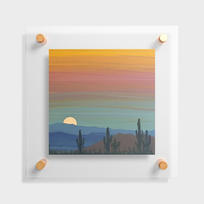 Arizona Moonrise Floating Acrylic Print