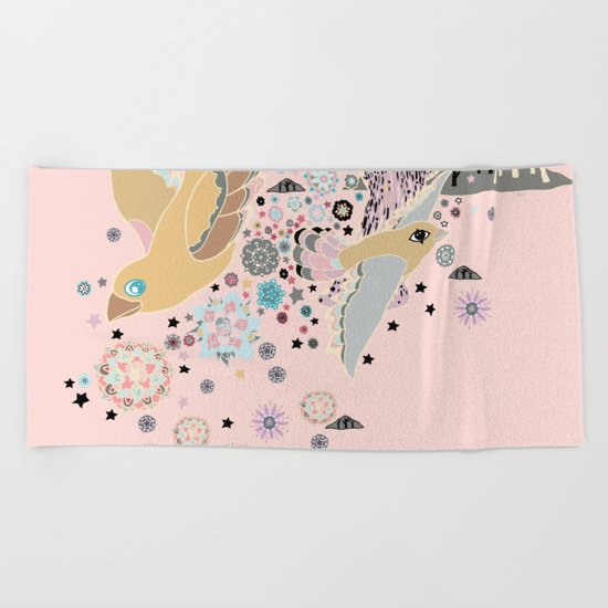 Pink Woods Beach Towel