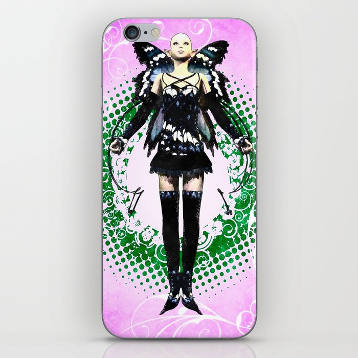 Blue Butterfly Fairy Standing iPhone Skin
